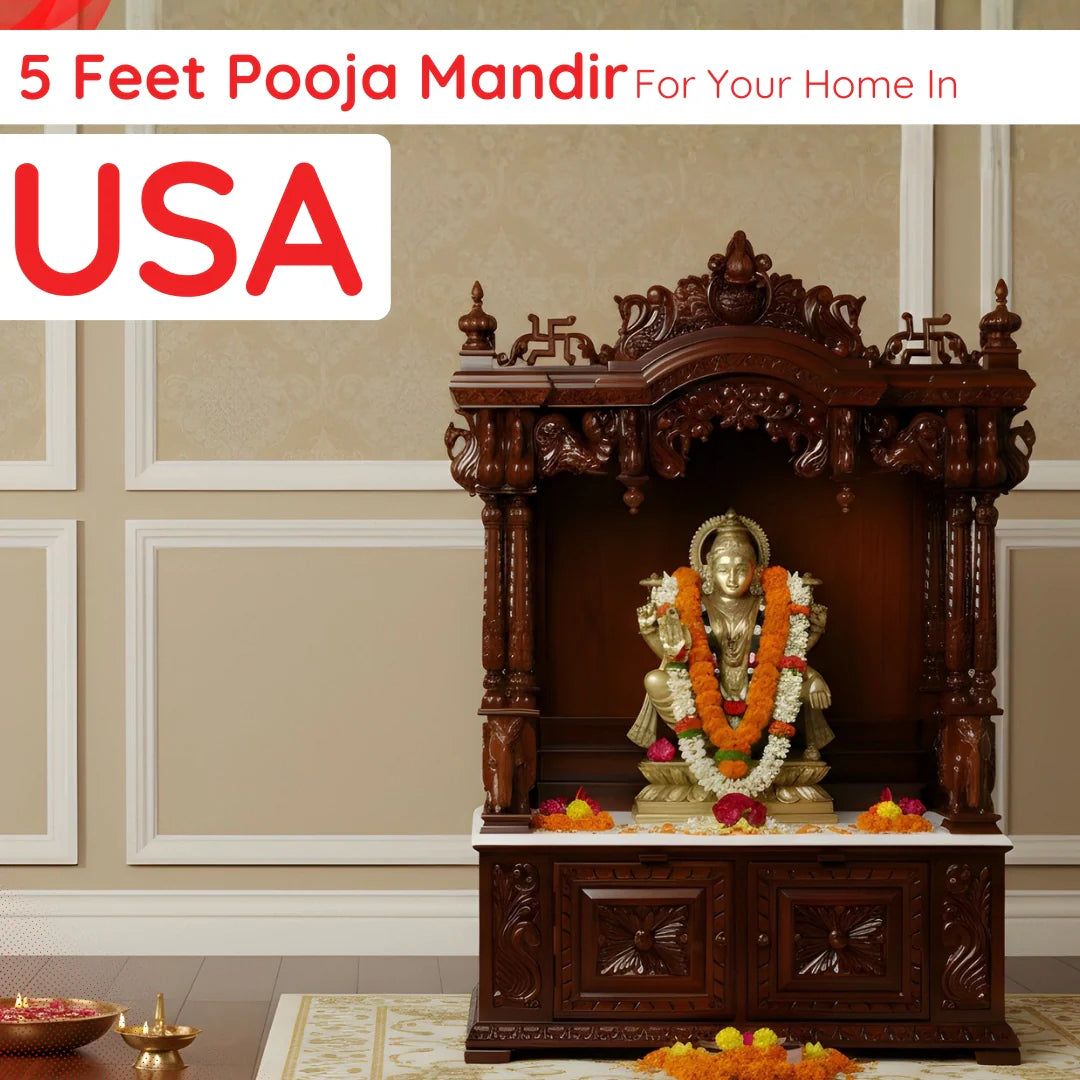 5 Feet Pooja Mandir in USA image