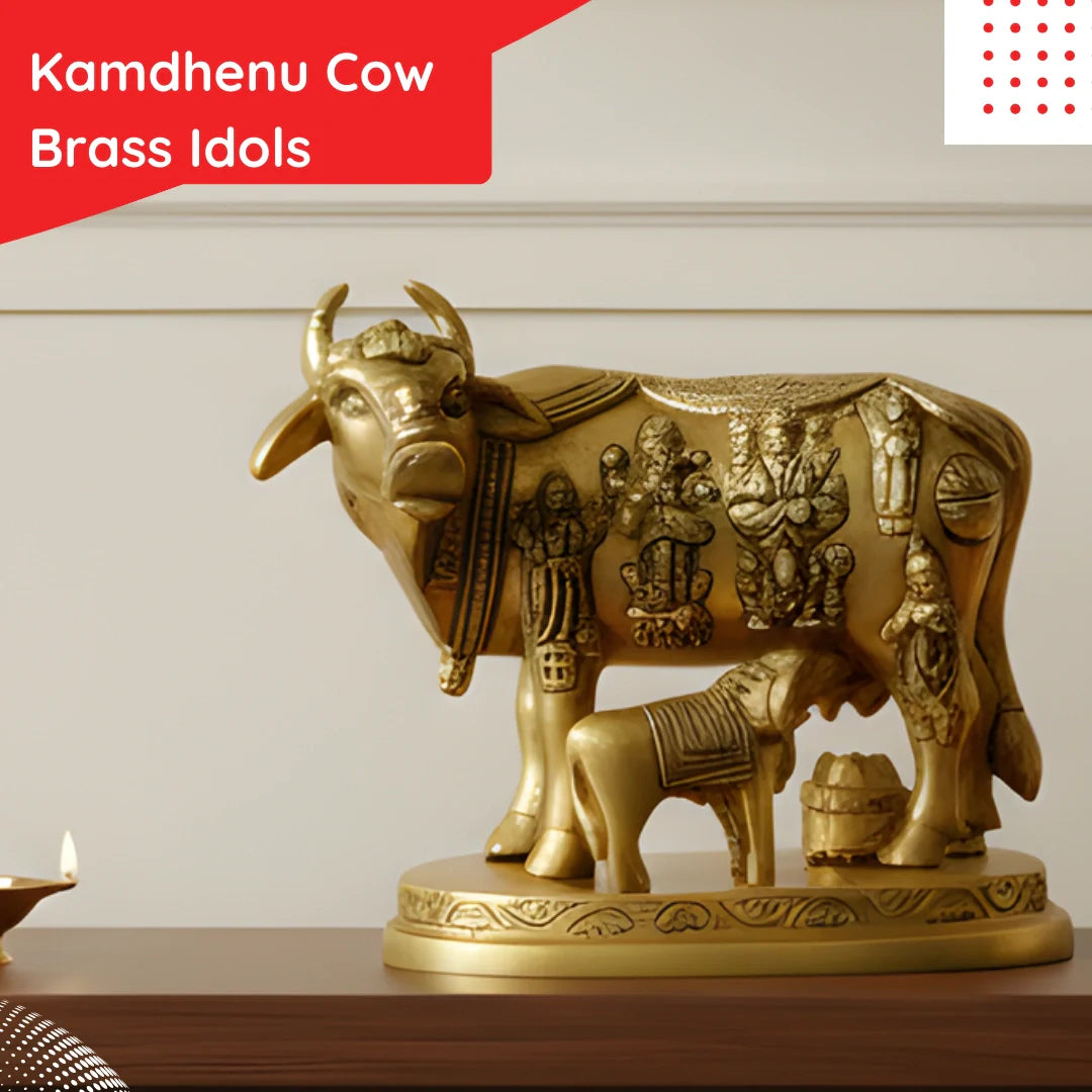 Kamdhenu Cow Brass Idols banner