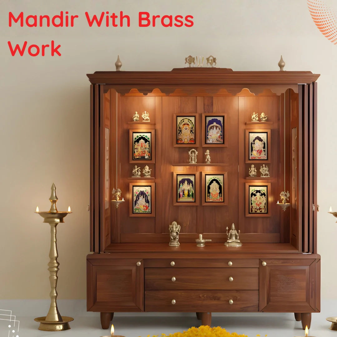 Mandir With Brass Work image