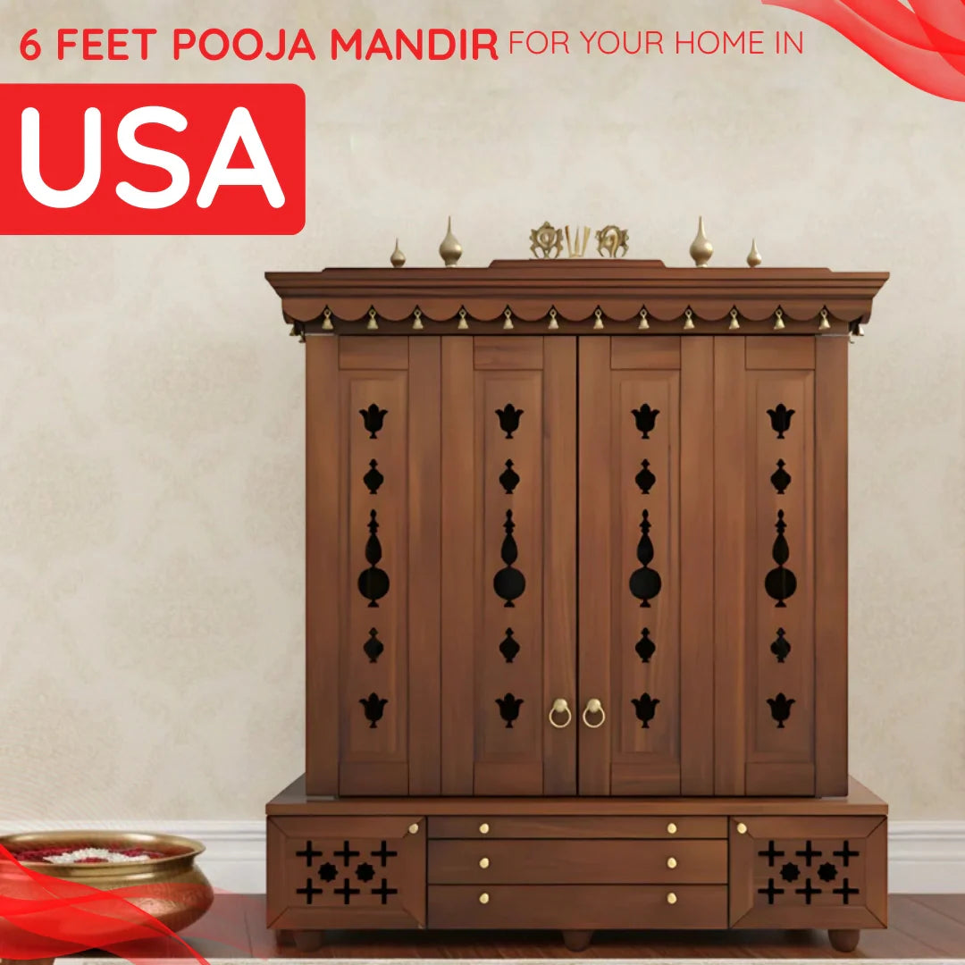 6 Feet Pooja Mandir in USA image