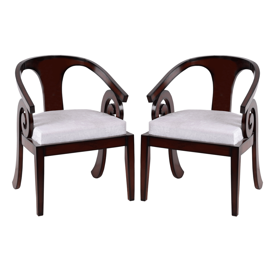 Arlaxa Teak Wood Arm Chair (Brown Silver)