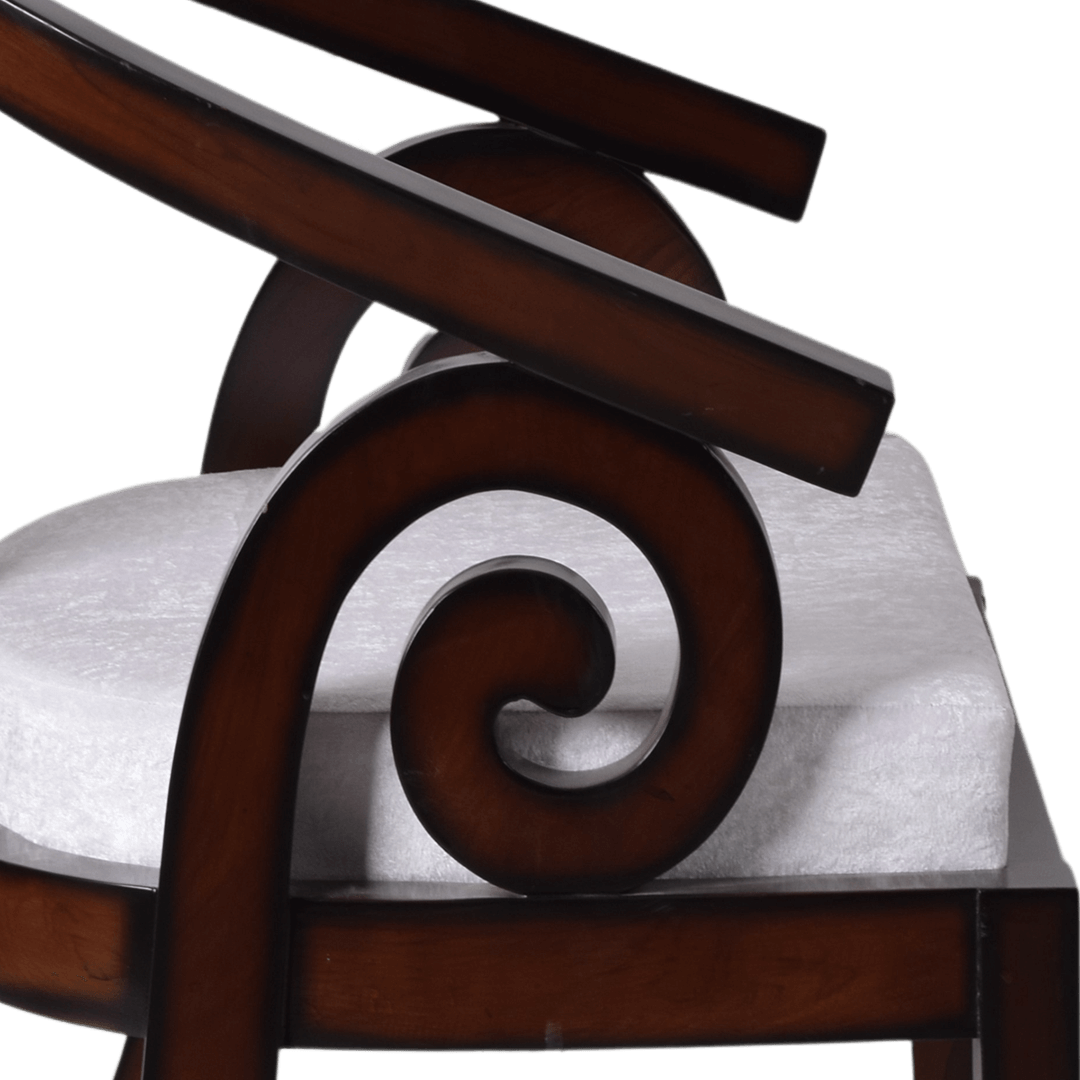Arlaxa Teak Wood Arm Chair (Brown Silver)