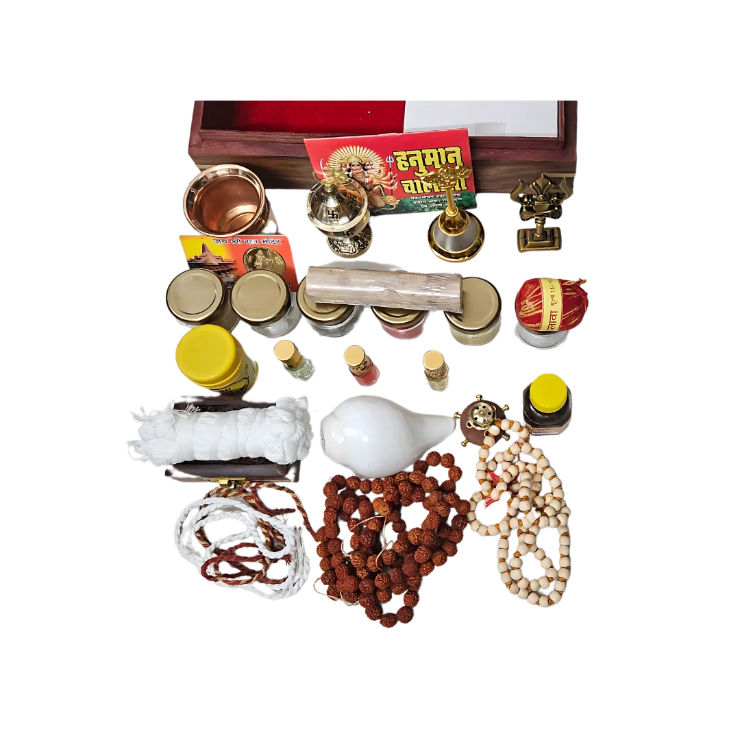 Premium Teak Wood Pooja Box (Large)