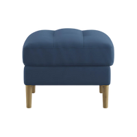 Loft Teak Wood Ottoman Stool (Cyan Blue)