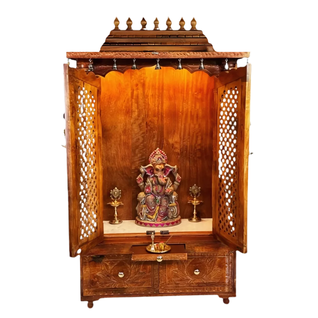 Padmavik Teak Wood Mandap (Teak) Open Door View