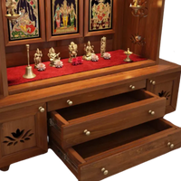 Aadhyatmik Teak Wood Pooja Mandap without Door(Teak) Zoom View