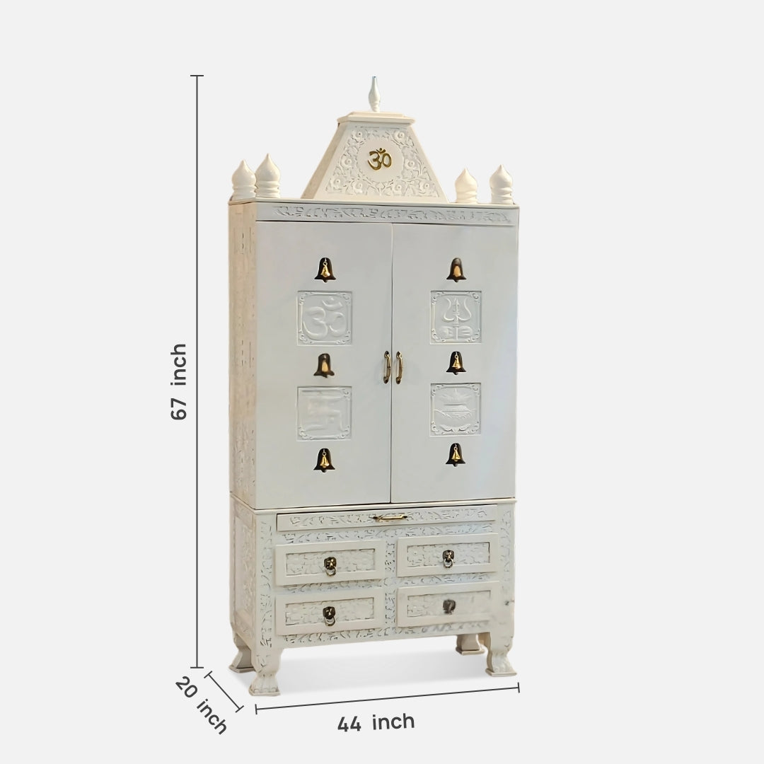 Aarati Teak Wood Mandap (White)dimensions