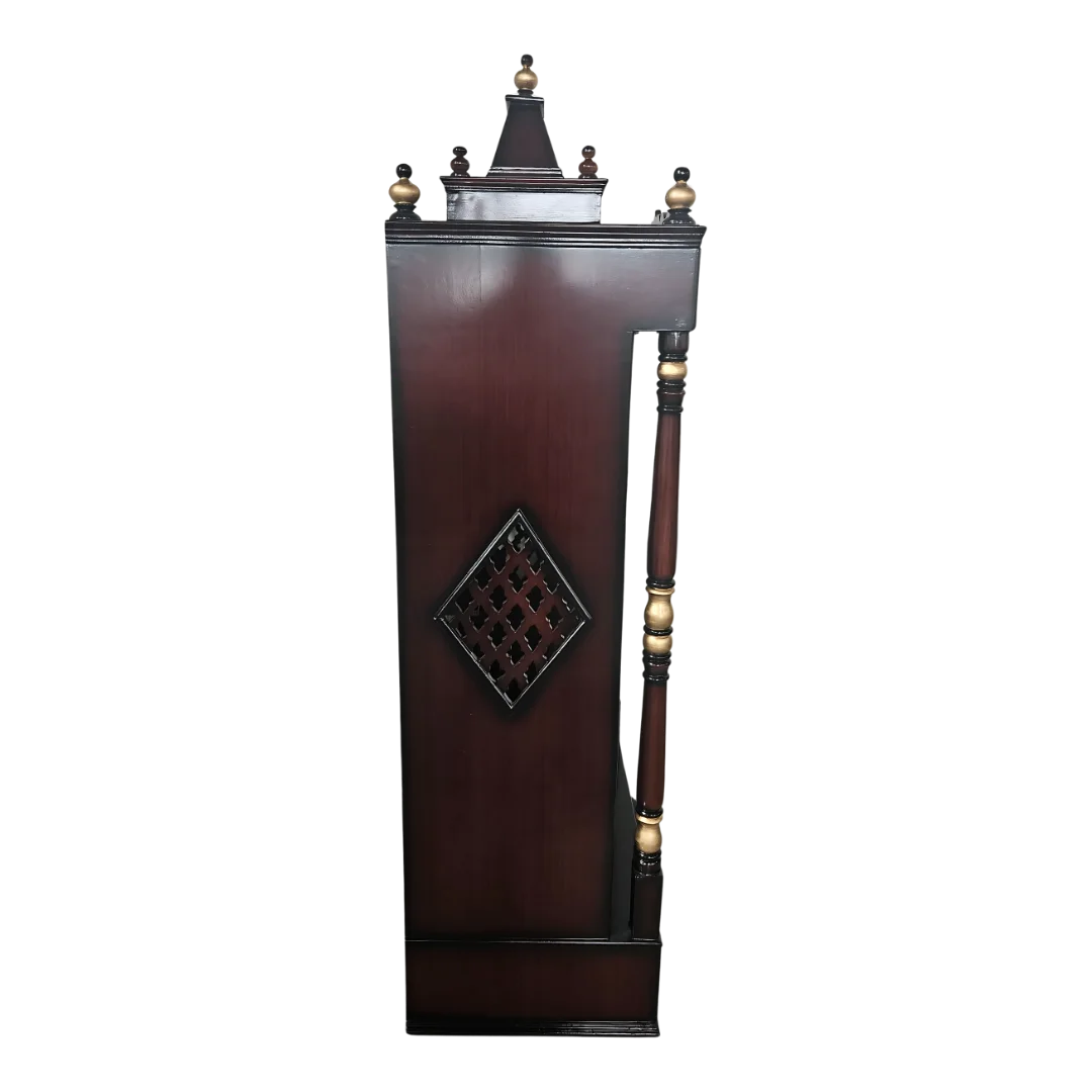 Aastha Teak Wood Mandap (Brown) dimensions side view
