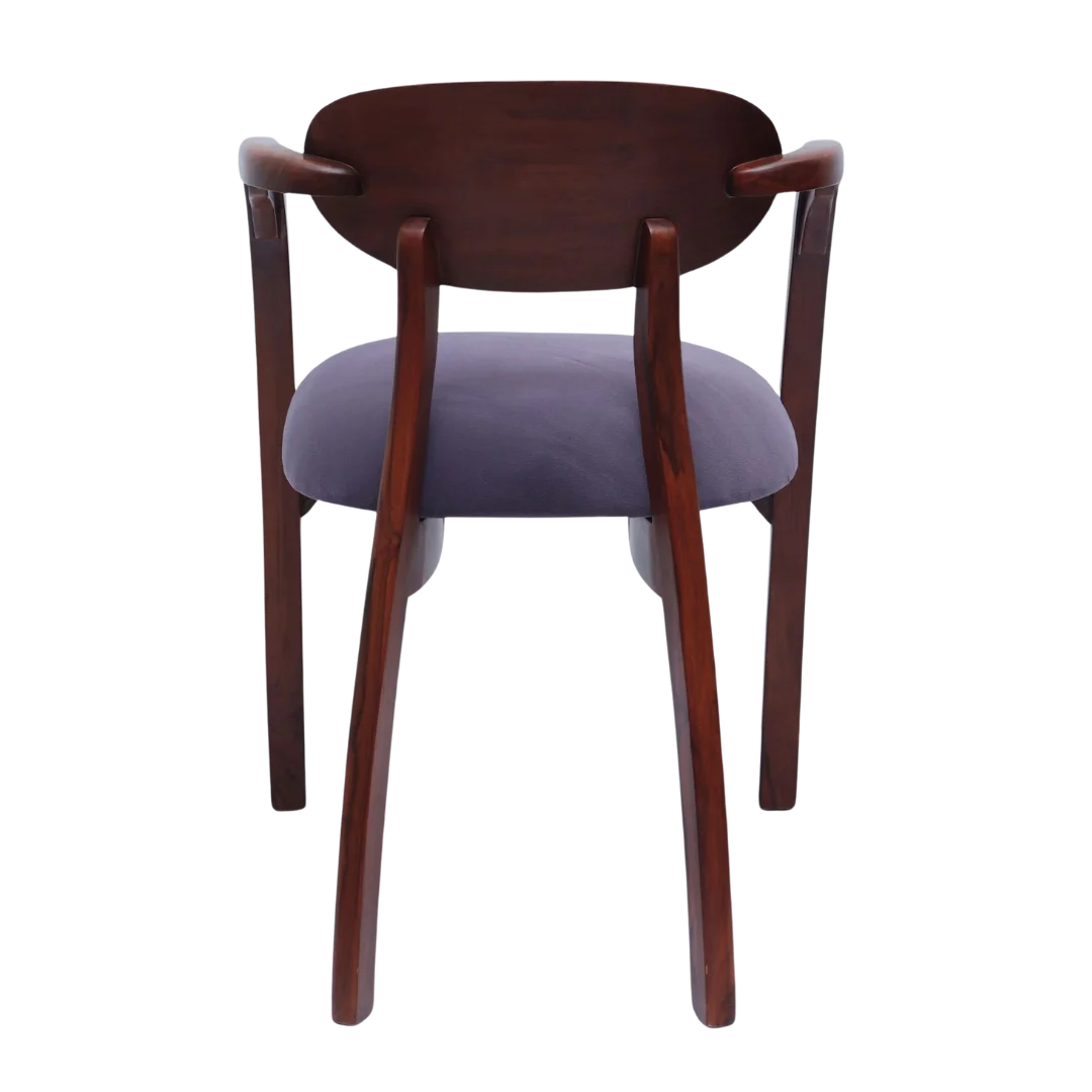 Abetos Teak Wood Arm Chairs (Grey) Back View