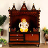 Abhikya Sthana Floor Rested Pooja Mandir without Door (Brown Gold)
