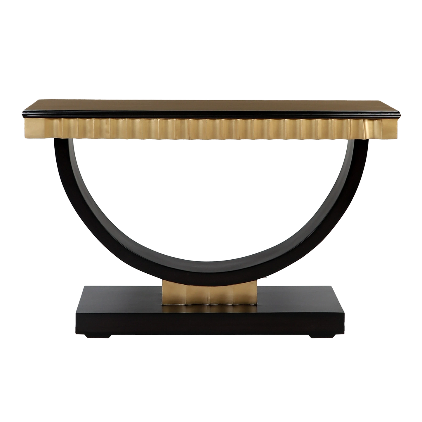 Ace Solid Wood Console Table in Black Gold color front view