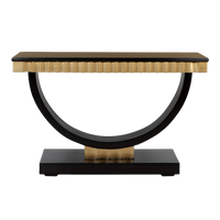 Ace Solid Wood Console Table in Black Gold color front view