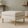 Aeris Teak Wood Ottoman Stool (Ivory)