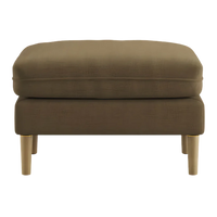 Aeris Teak Wood Ottoman Stool (Umber Brown) front view