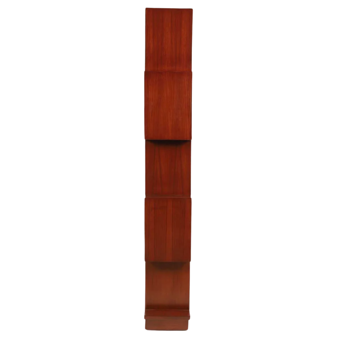 Solid Wood Book Shelf (Brown) Side View