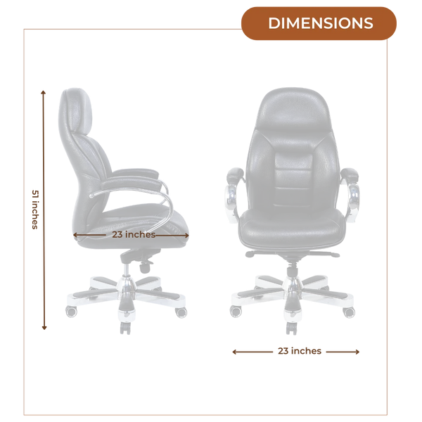 Aident Recliner Office Executive Chair (Black) Dimensions