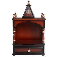 Alaya Wall Mount Pooja Mandir without Door (Brown Gold)