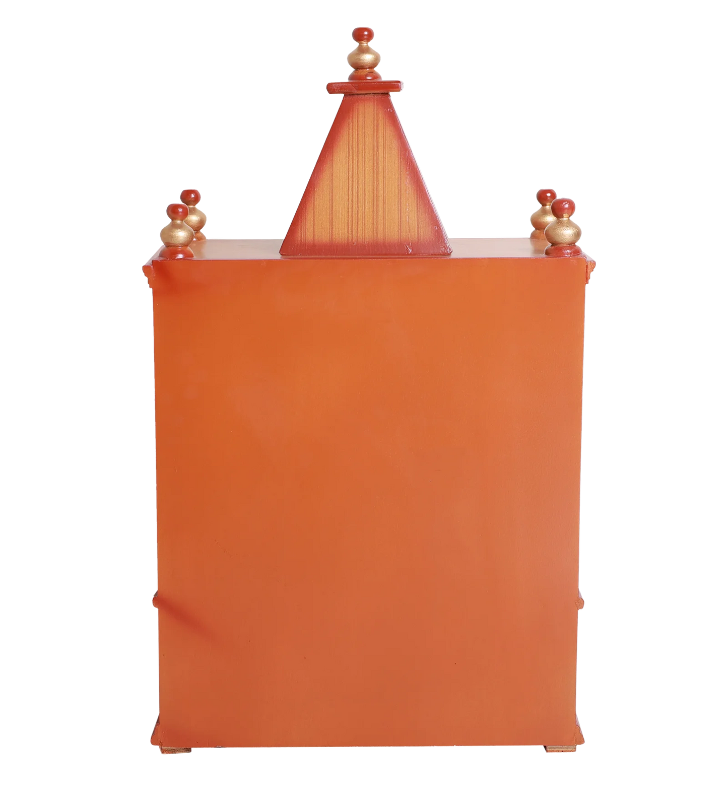 Alaya Wall Mount Pooja Mandir without Door (Teak Gold) Backside View