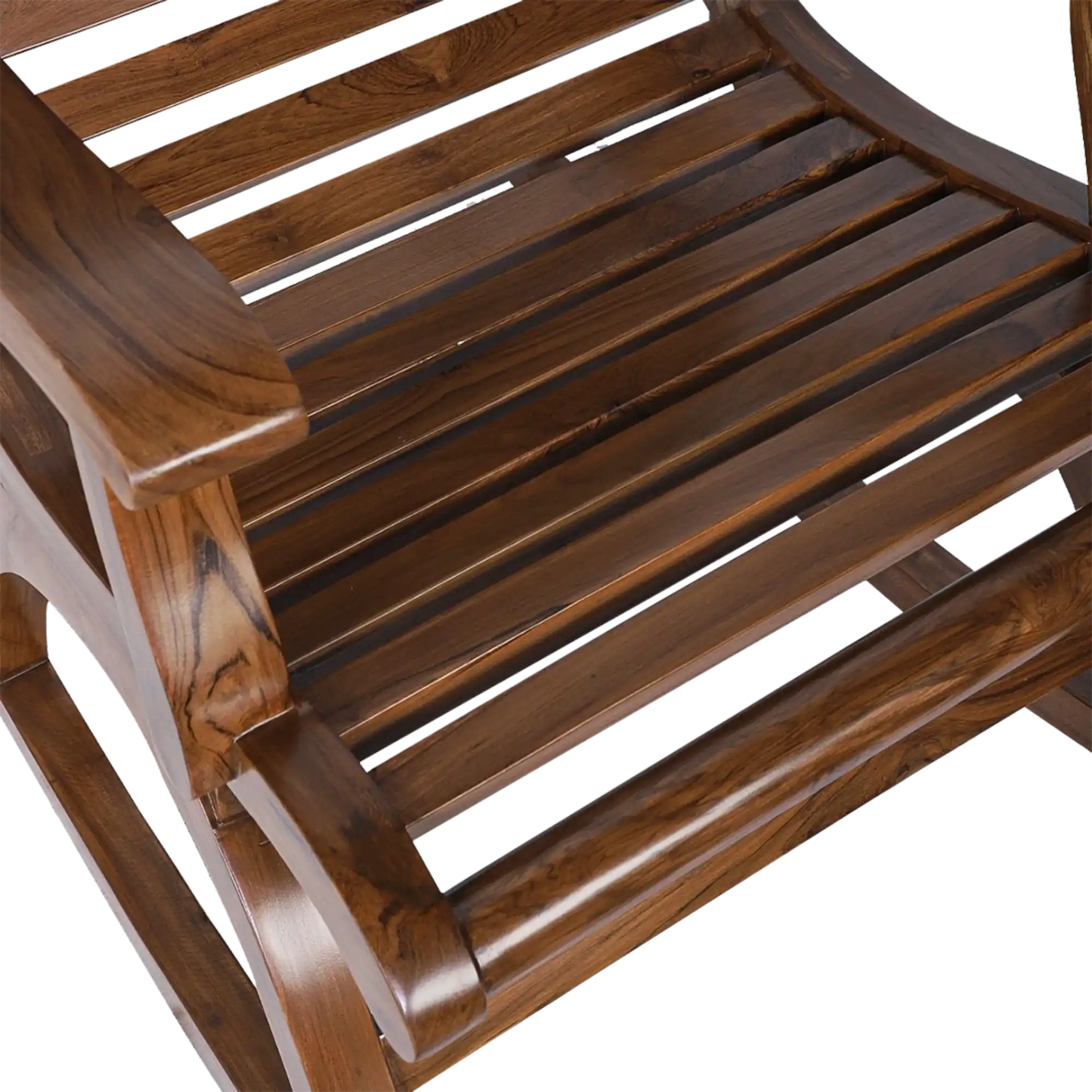Aldin Teak Wood Rocking Chair in Teak color zoom view