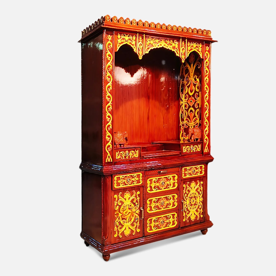 Ambikesh Teak Wood Mandap (Teak) side angle