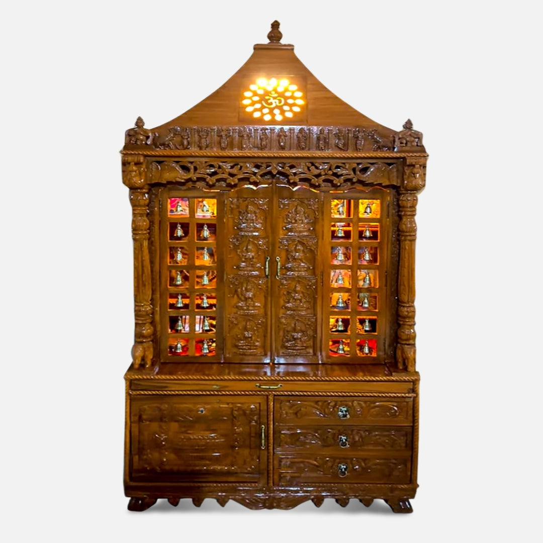 Ameya Teak Wood Mandap (Teak) front view