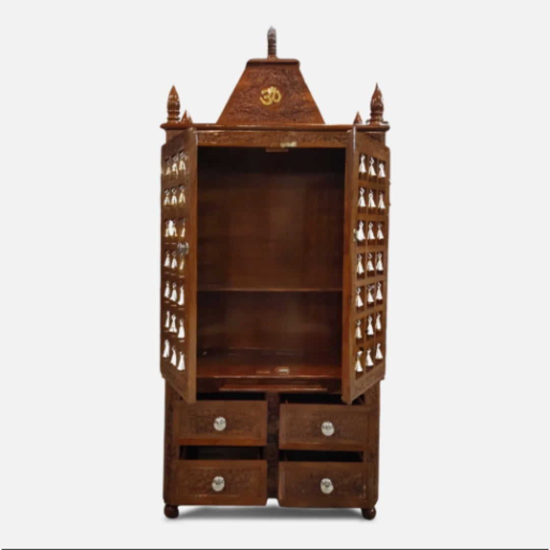 Amritalaya Teak Wood Mandap (Teak) open door Front view