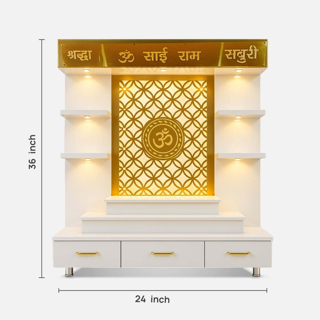 Amritesh Teak Wood Mandap (White) dimensions