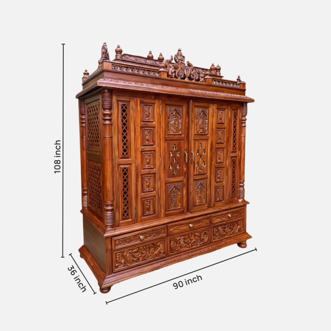 Anandlok Teak Wood Mandap (Teak) dimensions view