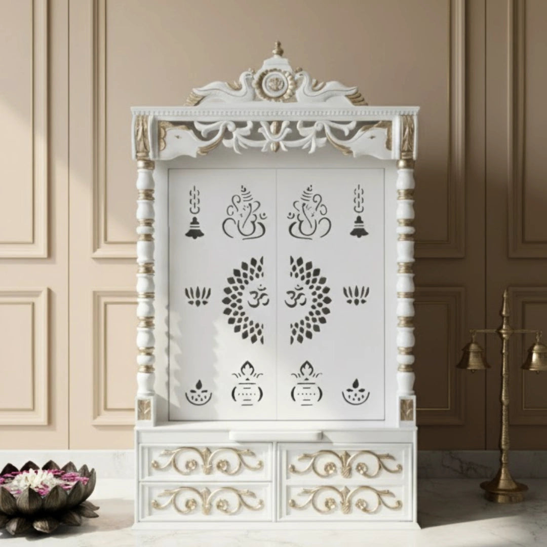 Ananta Teak Wood Mandap (White) lifestyle view