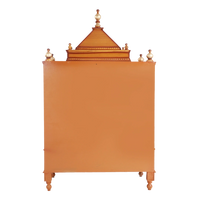 Antarusya Large Floor Rested Pooja Mandir/Wooden temple for home in Teak Gold color back view