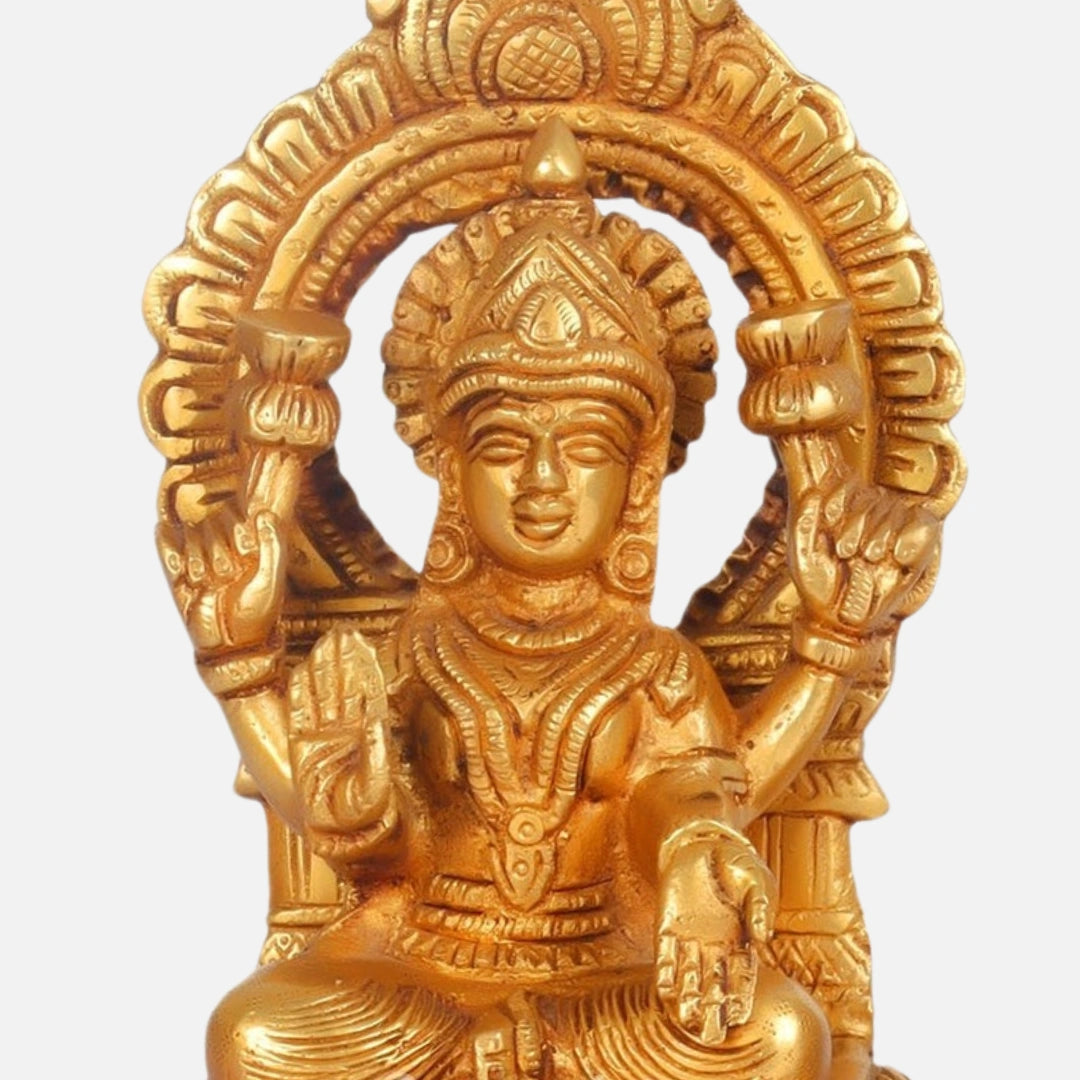 Antique Brass Lakshmi Ganesha Idol 4 zoom view