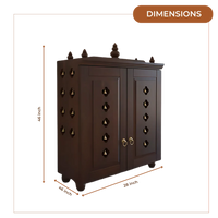 Aravaya Pooja Mandir with Door (Wenge) Dimension