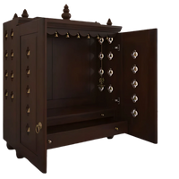Aravaya Pooja Mandir with Door (Wenge) open door side view