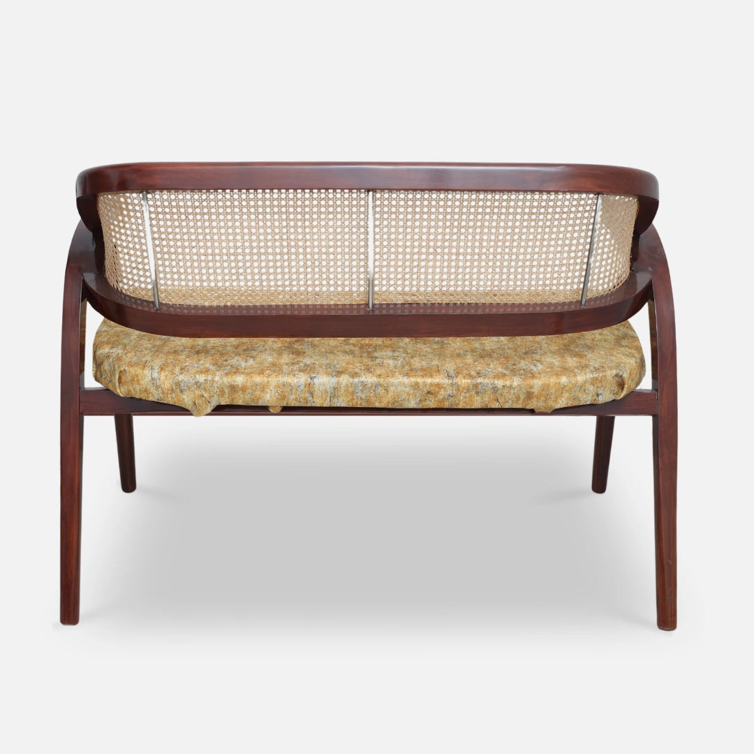 Arbor Solid Wood Lofa Sofa (Gold Velvet)back view