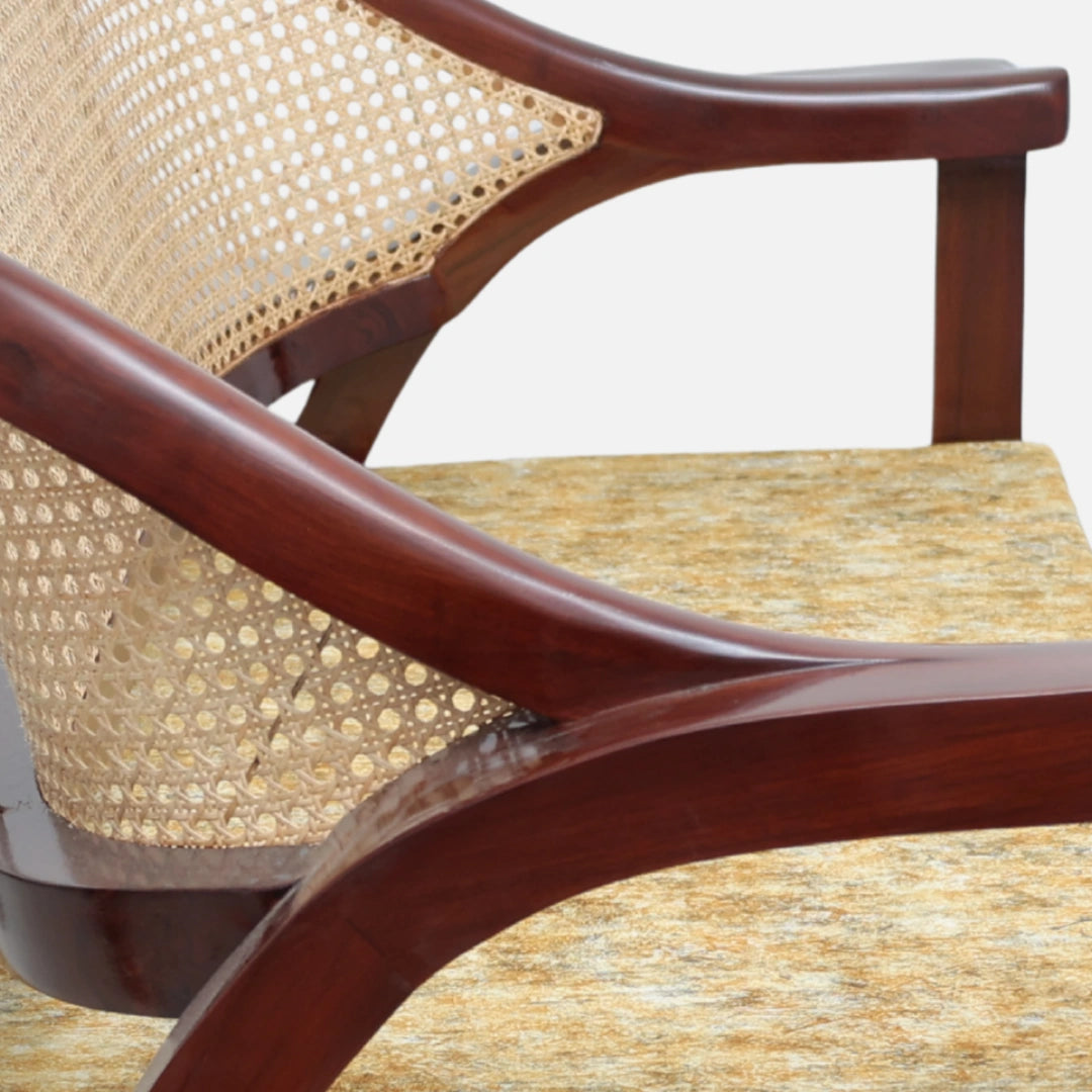Arbor Solid Wood Lofa Sofa (Gold Velvet)close view