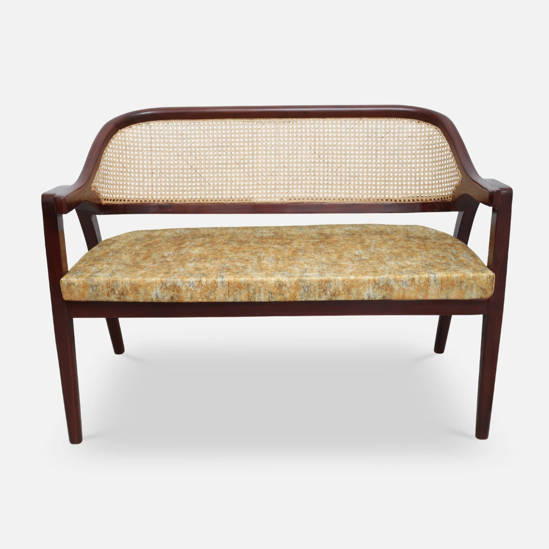 Arbor Solid Wood Lofa Sofa (Gold Velvet) front view