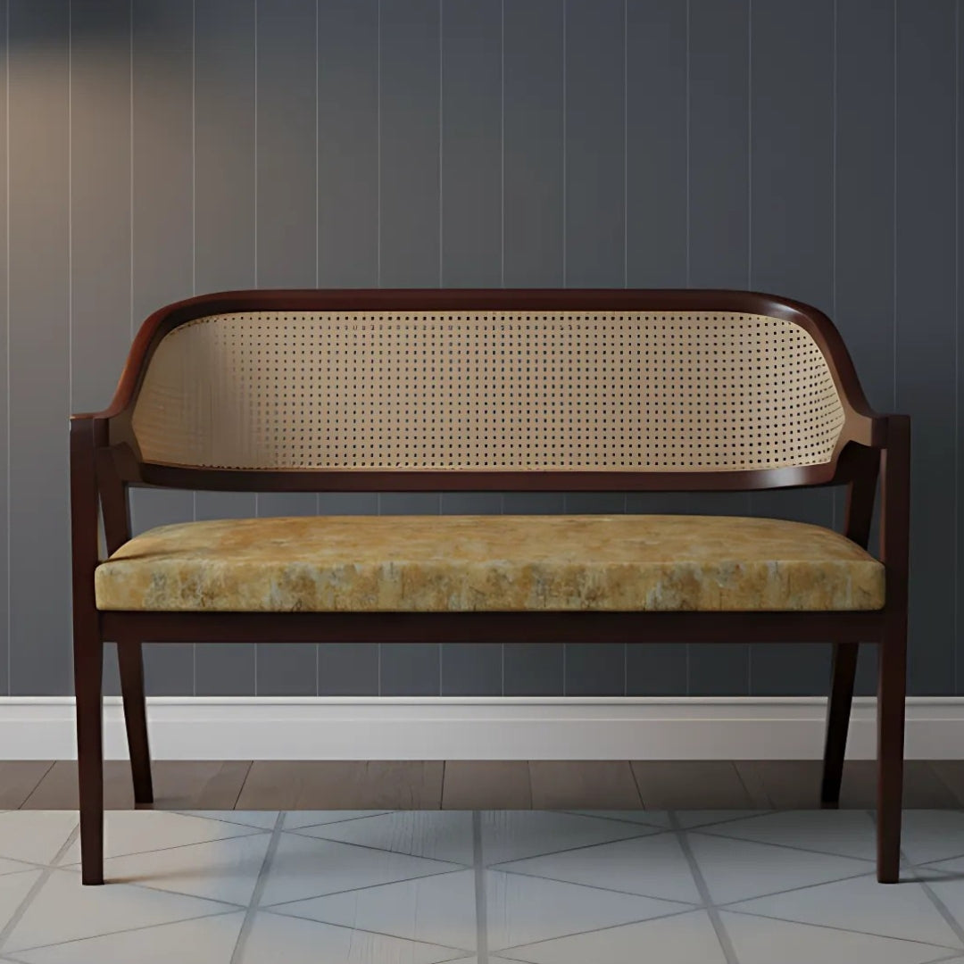 Arbor Solid Wood Lofa Sofa (Gold Velvet) lifestyle view