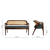 Arbor Solid Wood Love Sofa (Brown Grey) lifestyle view