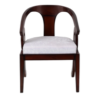 Arlaxa_Teak_Wood_Arm_Chair_Front_Brown_Silver