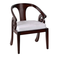 Arlaxa Teak Wood Arm Chair Side Angle(Brown Silver)
