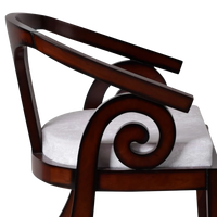 Arlaxa Teak Wood Arm Chair Side Zoom View(Brown Silver)
