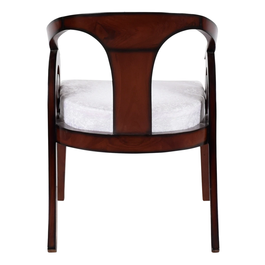 Arlaxa Teak Wood Arm Chair Brown Silver color back view