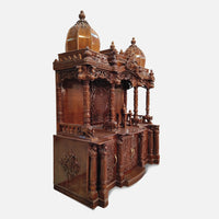 Aroha Teak Wood Mandap (Brown) side angle