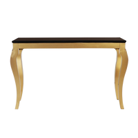 Artoric Solid Wood Console Table in Brown Gold color back view