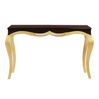 Artoric Solid Wood Console Table in Brown Gold color front view