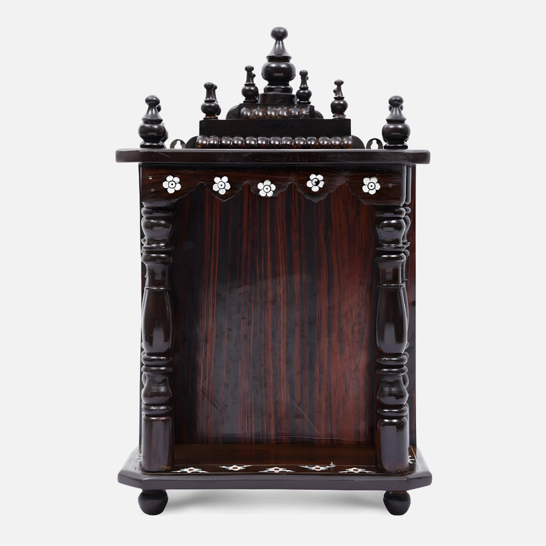 Arunalaya Teak Wood Mandir (Brown) front view