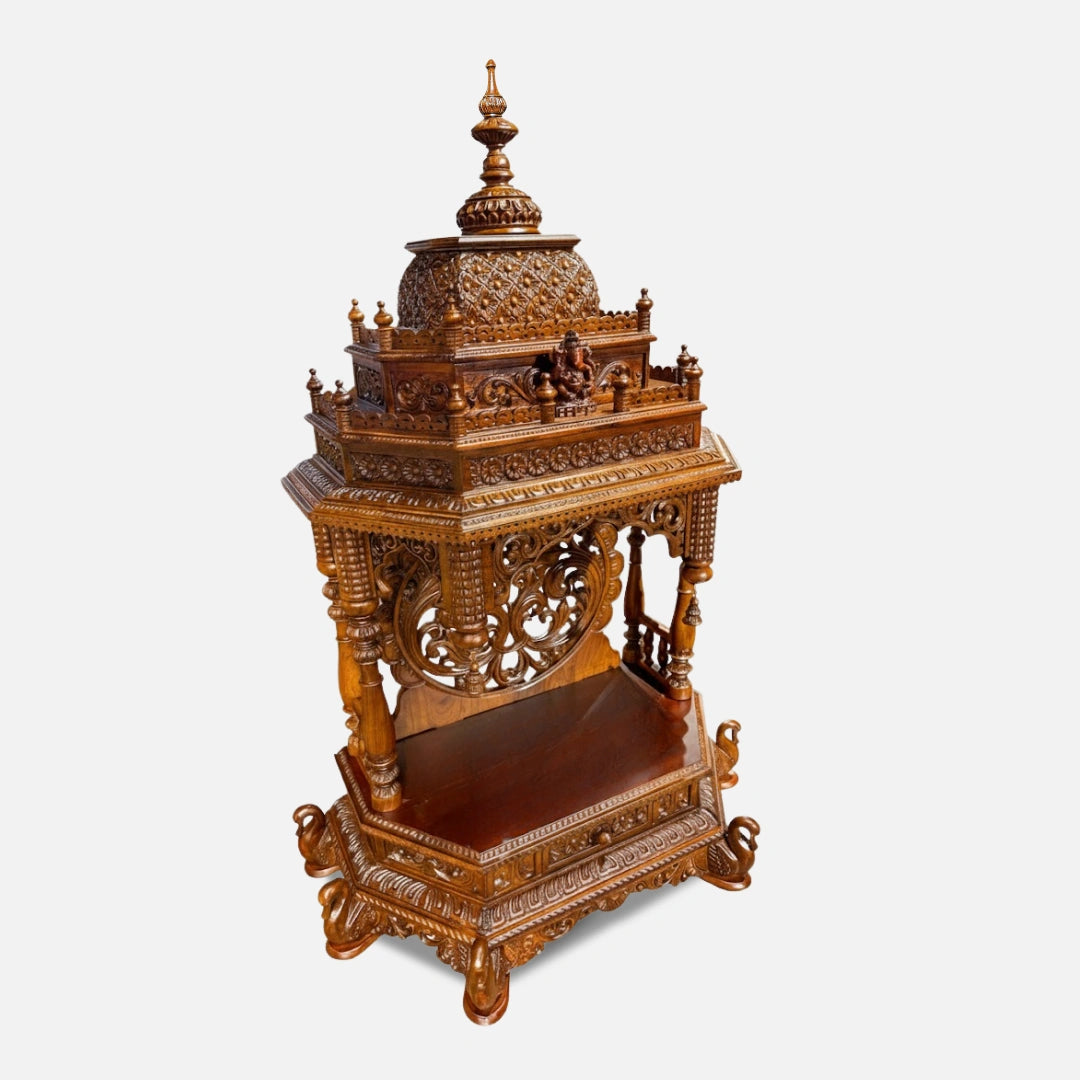 Asha Teak Wood Mandap (Teak) side angle