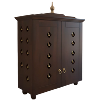 Aumkara Teak Wood Mandir with Door (Wenge) side view