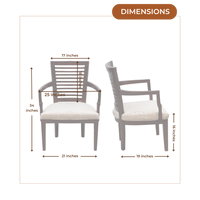 Aura Teak Wood Arm Chairs (Brown) dimensions