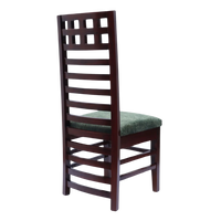 Back Side View of Stride Teak Wood Dining Chair (Brown Green)